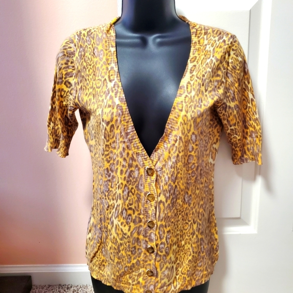 New York & Company Leopard Print Summer Sweater